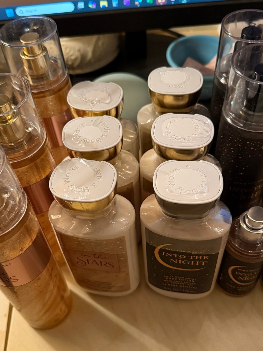 Bulk Bath & Body Works Into The Night & In The Stars Lotion Duo — Black, Gold - Picture 2 of 2